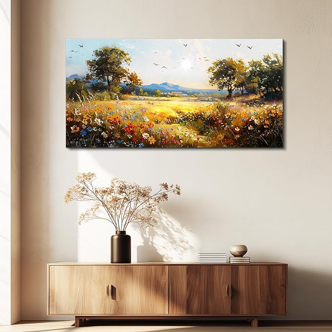 FUHAIHUA Canvas Wall Art For Living Room Wall Decor For Bedroom Office Wall Decoration Rural Pastoral Painting Artwork Room Aesthetic Home Decor 20x40 In
