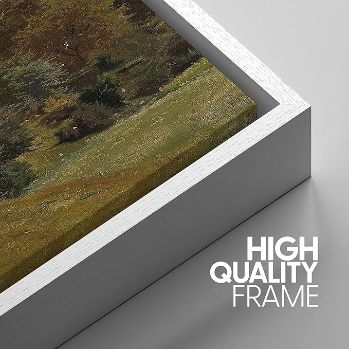 SIGNWIN Framed Canvas Print Wall Art Woodland Nursery Decor Set Storm Cloud Pastoral Farm Landscape Nature Abstract Fine Art Nordic for Living Room, Bedroom, Office - 16"x24"x3 White