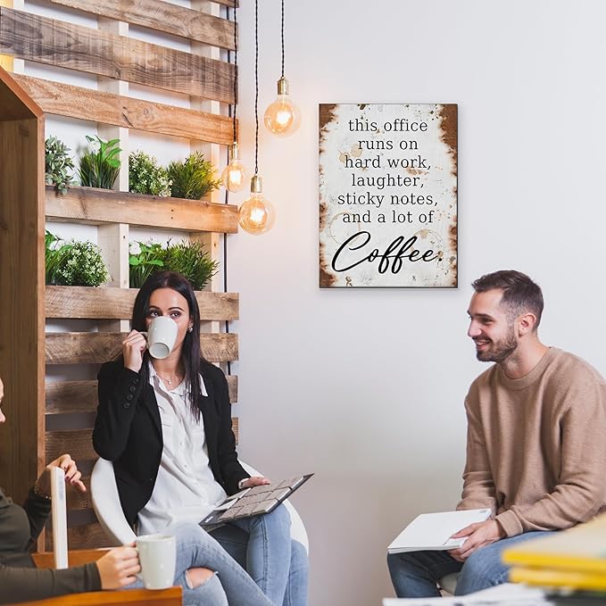 BIWSHA Office Decor, Motivational Wall Art Decor Teamwork for Office, Inspirational Quotes Wall Art for Men Women, Team Work Canvas Paintings 11x14 Inches, Be The Person You Want to Work With (Retro)