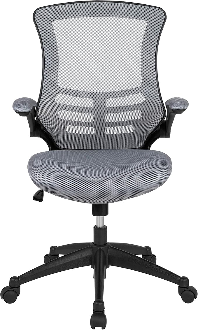 Flash Furniture Kelista Office Chair, Ergonomic, Mid-Back, Dark Gray Mesh with Swivel
