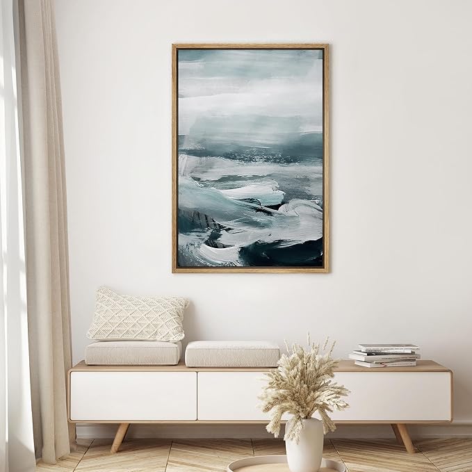 SIGNWIN Framed Canvas Wall Art Abstract Color Block Canvas Prints Home Artwork Decoration for Living Room,Bedroom - 16x24 inches