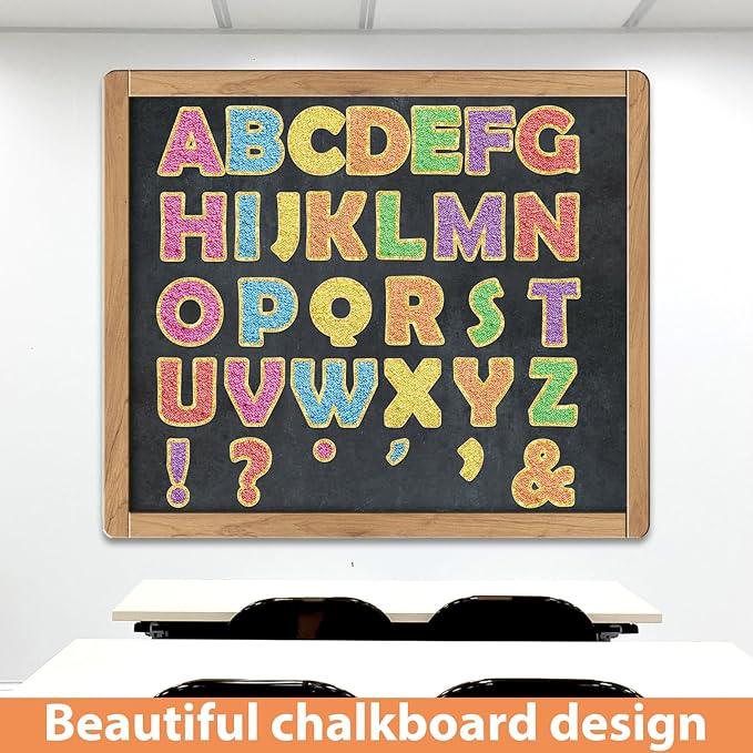 150 PCS Large 7" Font Bulletin Board Letters and Punctuation Set, Preppy Patch Classroom Alphabets Cutouts for Colorful Bulletin Board Display Home School, A Great Helper to Inspire Students' Learning