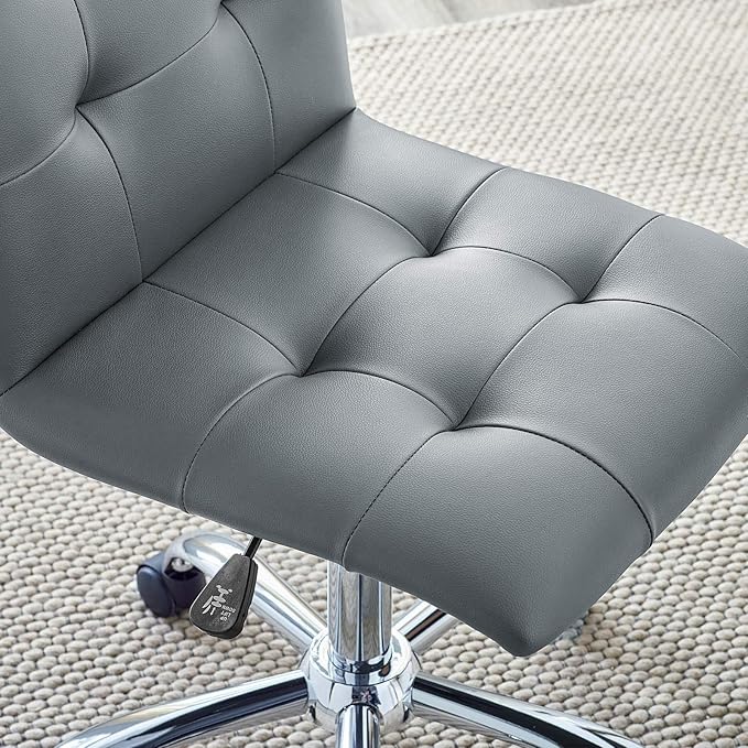 Modway Prim Ribbed Armless Mid Back Swivel Conference Office Chair In Gray