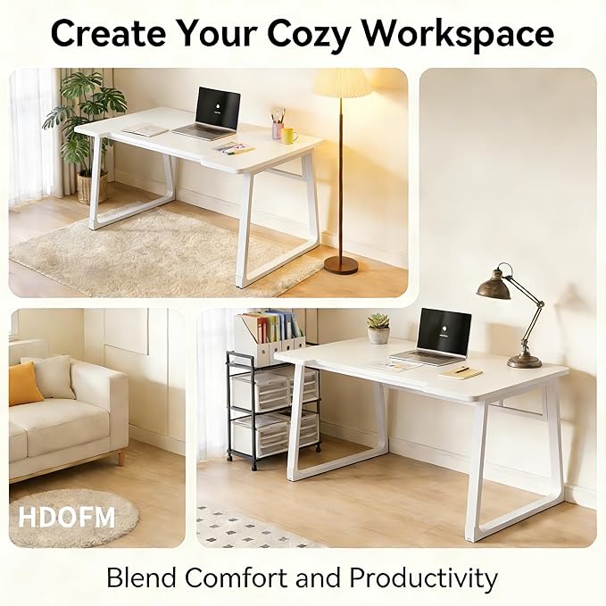 Computer Desk 39.4 Inch Small Office Desk with Wood Top and Metal Frame, Study Writing Desk for Home, Bedroom, Gaming, U-Shaped Leg Design, Modern Simple