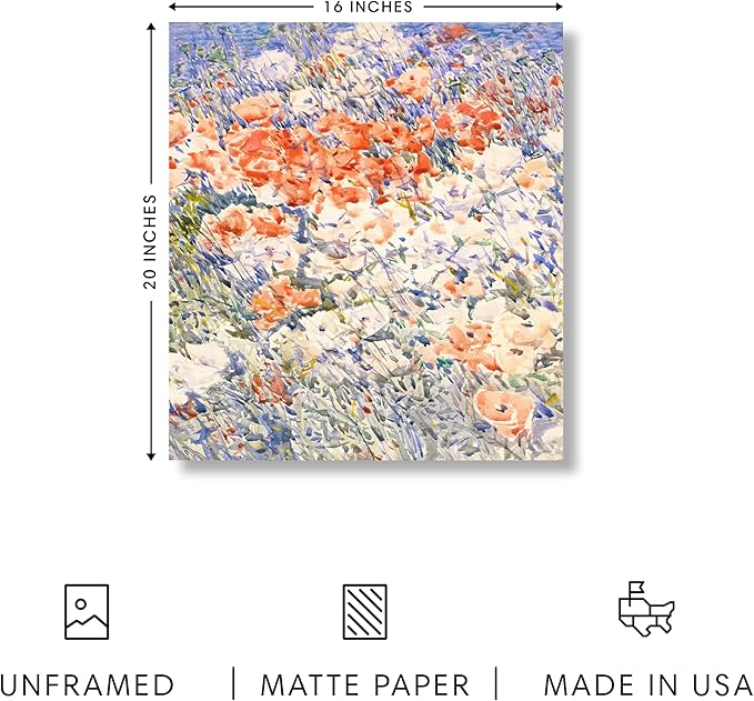 HAUS AND HUES Floral Art Wall Decor - Wildflowers Wall Art for Living Room, Floral Artwork for Bedroom Walls, Flower Painting for College Girls Dorm Room (Multicolored Flowers, Unframed, 16x20)