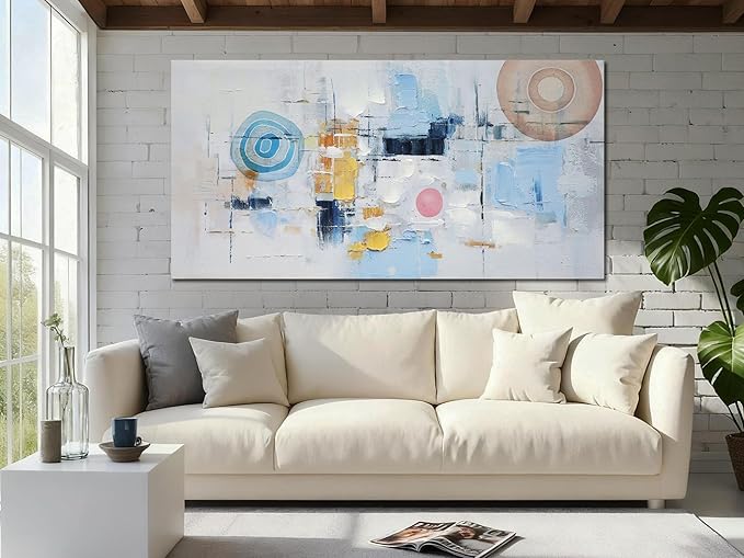 Arjun Abstract Wall Art Canvas for Living Room, Abstract Art Wall Decor Modern Extra Large Framed, Wall Art for Mens Room Textured Painting, Bedroom Picture Dining Room Artwork Office Home Big 59"x28"