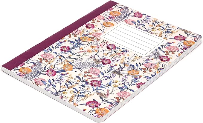 Pukka Pad, Composition Notebooks - 3 Pack of Journals Featuring 140 Pages of College Ruled 80GSM Paper with Sturdy Cover Stock - 9.75 x 7.5in - Bloom