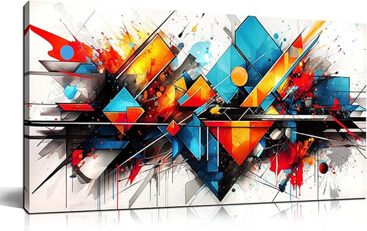 CIRABKY Abstract Pictures for Living Room Wall Decoration - Colorful Room Wall Decor for Bedroom - Modern Office Wall Art Size 20" x 40"