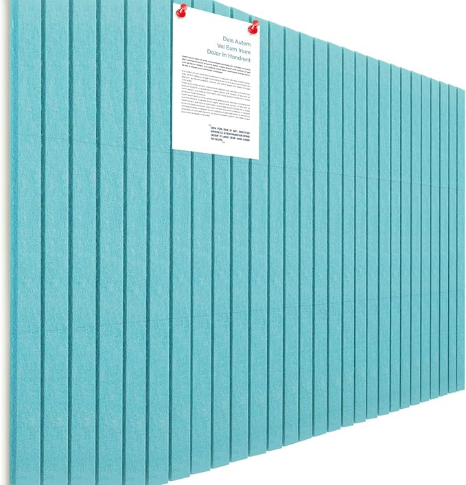 Honoson 12 Pack 47" x 35" Large Cork Board Alternative Felt Bulletin Board Wall Tiles with Safe Square Adhesive Large Roll Cork Tiles for Walls Organize Home Office Classroom Pin Panels(Lake Blue)