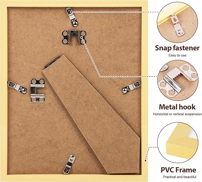 Fixwal Picture Frames Set, Gallery Wall Frame Set Picture Frames Collage 15 Pack for Wall or Tabletop with 8x10 5x7 4x6 Frames, Gold