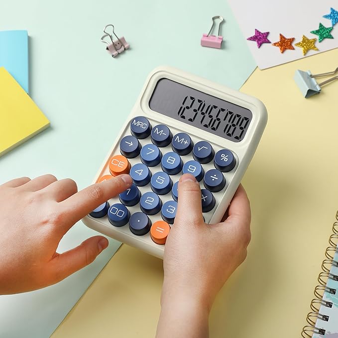 Mr. Pen- Mechanical Switch Calculator, 12 Digits, Large LCD Display, Colorful Calculator Big Buttons, Mechanical Calculator, Calculators Desktop Calculator, Cute Calculator, Aesthetic Calculator