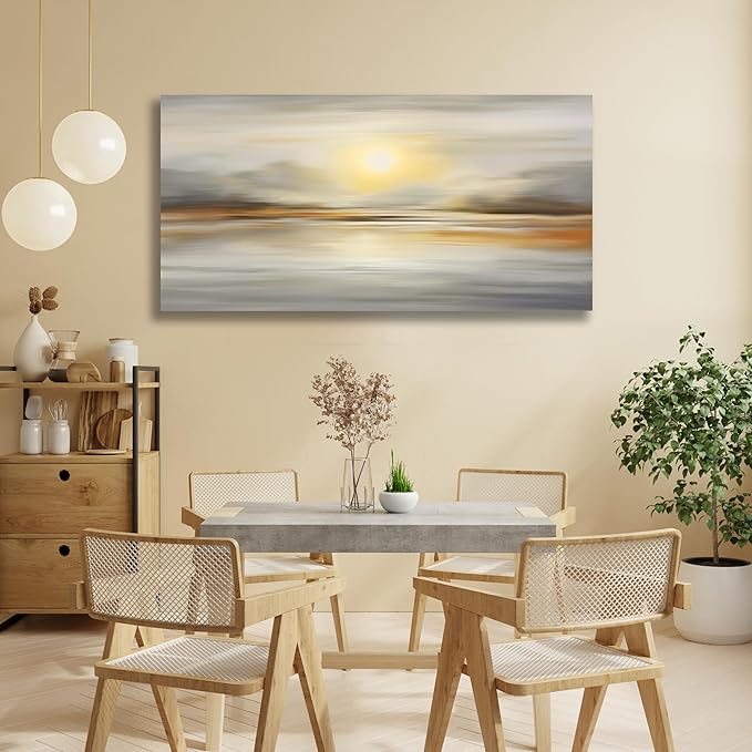 VHMING Abstract Canvas Wall Art Seascape Canvas Printing Abstract Art Wall Decor Artwork for Living Room Bedroom Dining Room Home Office Decor 29x58 inch