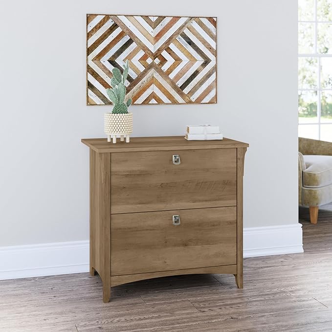 Bush Home Salinas 2 Drawer Lateral File Cabinet in Reclaimed Pine, Home Office Storage Solution, Organizer with Drawers for Workspace, Filing Unit