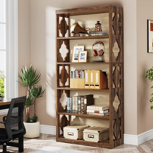 Tribesigns 6-Tier Bookcase, 70-Inch Tall Freestanding Bookshelf with Storage Shelves, Open Bookcase Wood Display Shelving Unit for Living Room Bedroom