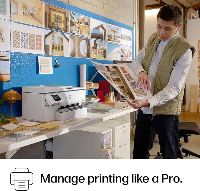 HP OfficeJet Pro 9720e Wide Format Wireless All-in-One Color Inkjet Printer, Print, scan, Copy, ADF, Duplex Printing Best for Office, 3 Month Instant Ink Trial Included, AI-Enabled (53N95A)