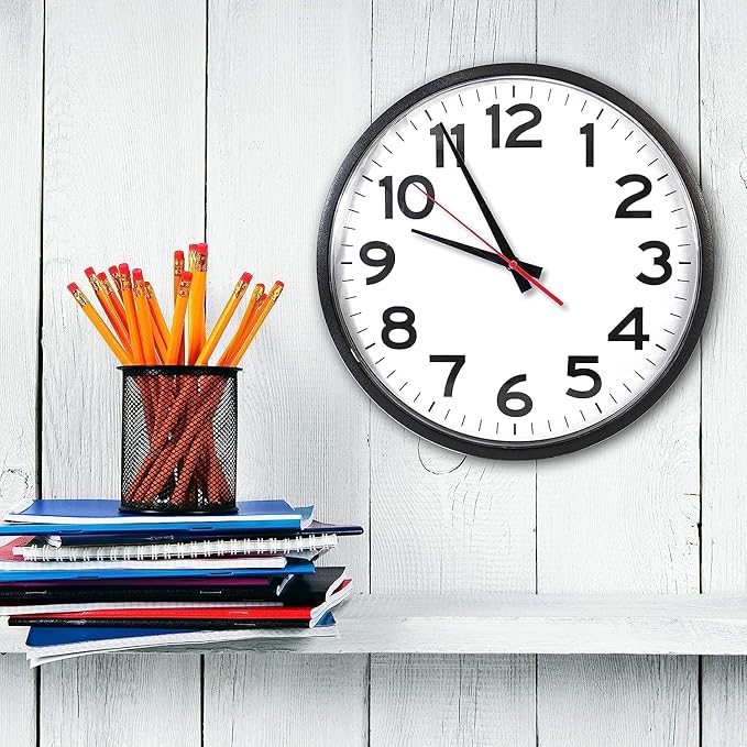 Ultimate Wall Clock | 14 Inch | Modern | Quartz | Analog | Home | Office | School | Gym | Indoor | Outdoor | Near Silent | Unbranded | Classic | Black | Battery Operated | Modern Décor | Ticking