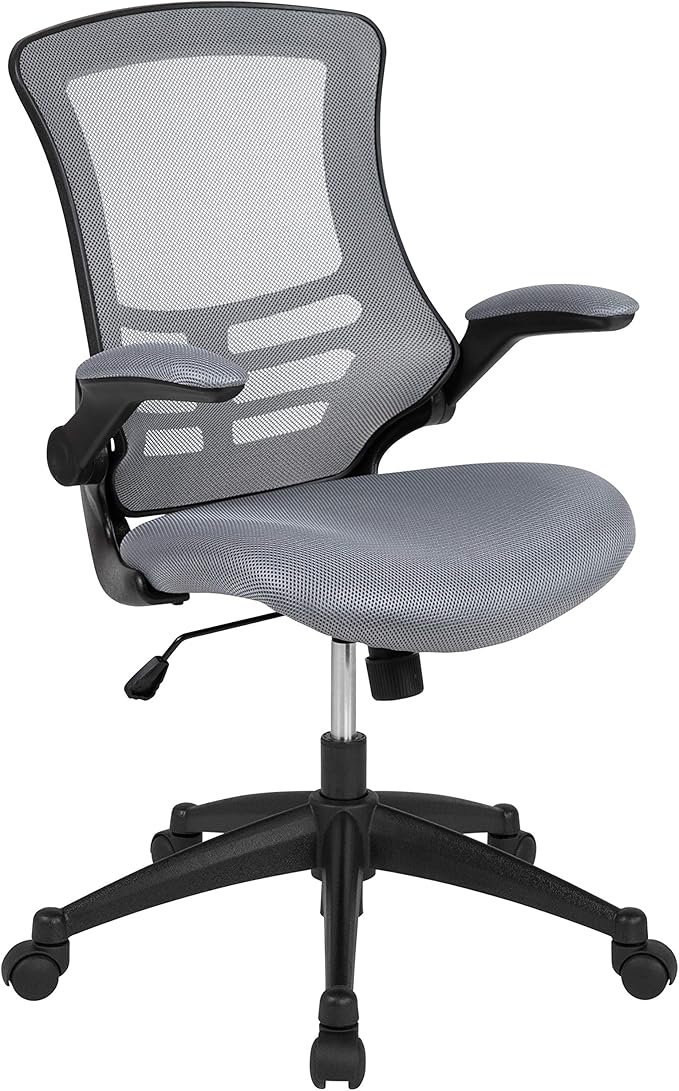 Flash Furniture Kelista Office Chair, Ergonomic, Mid-Back, Dark Gray Mesh with Swivel