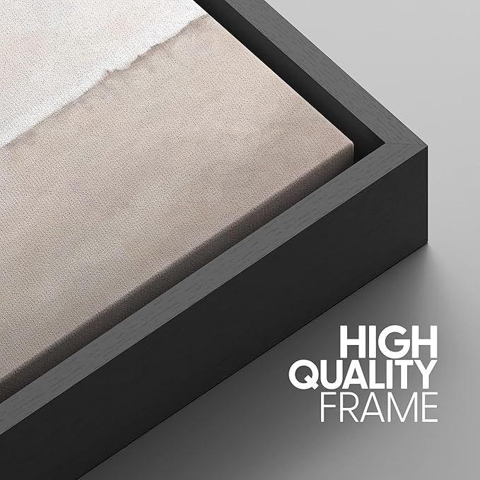 SIGNWIN Framed Canvas Print Wall Art Set Pastel Watercolor Gray Brown Paint Stroke Landscape Abstract Shape Illustrations Decorative Relax/Calm Zen for Living Room, Bedroom, Office - 24"x36"x3 Black
