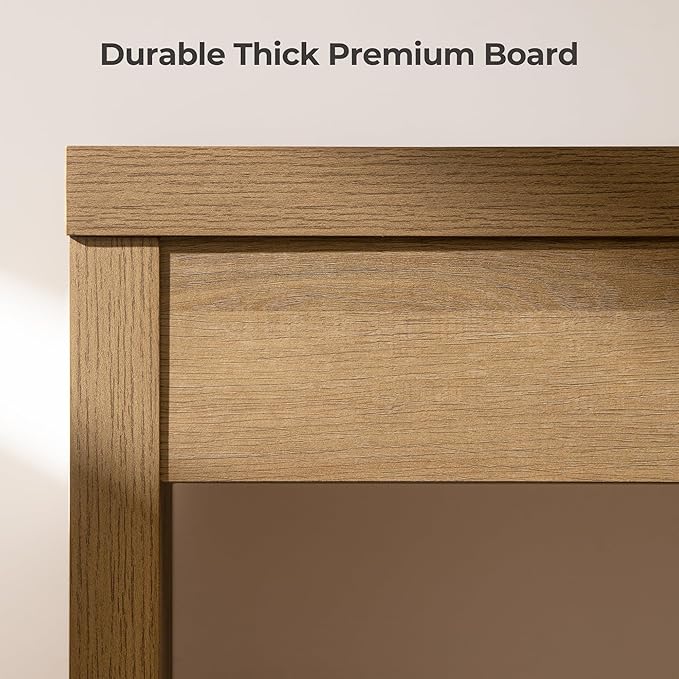 SICOTAS Home Office Executive Desk - 47-Inch Computer Desk with Drawer, Farmhouse Writing Study Desk with Storage,Boho Makeup Vanity Table for Bedroom (Reclaimed Caramel Oak, 2 Pieces)