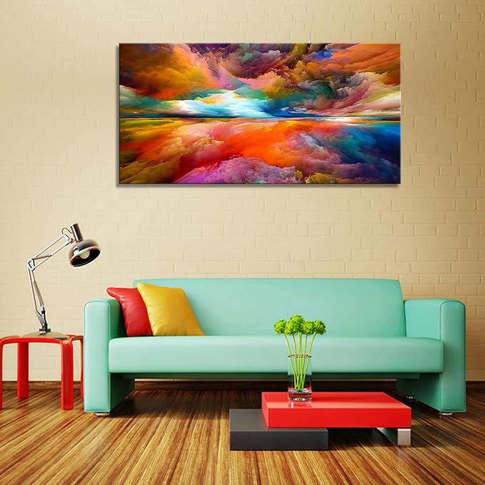 YYYYHPP YP2050 Abstract Wall Art Colorful Clouds Landscape Pictures Canvas Prints Paintings Ready to Hang for Living Room Bedroom Kitchen Home and Office Wall Decor