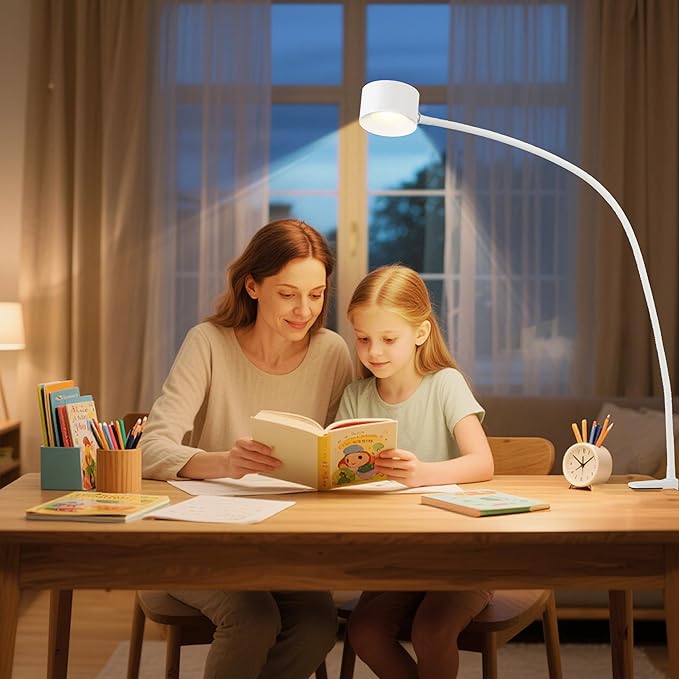 Portable and Rechargeable LED Desk Lamp,Versatile Lighting Solution for Office, Study, and Outdoor Activities，White