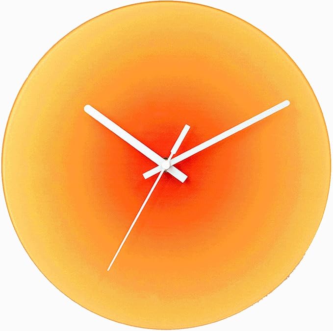 Sunset Wall Clock Non Ticking Wall Clocks Wall Clocks for Living Room Decor Silent Battery Operated Clock for Room/Office/Home/Kitchen Decor (Red) (Red) (Red)