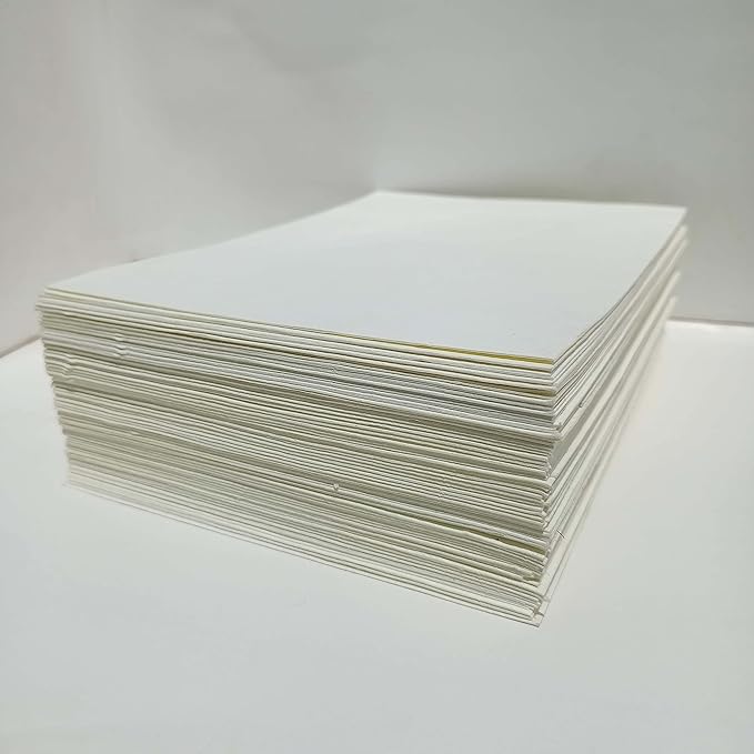 E-Tailor® 5x7 Wedding Invitation Paper, Baby Shower Card Stock Handmade Paper, Cotton Paper, Wedding Paper, Smooth Watercolor Paper, Calligraphy Paper, Rag Paper 300gsm Pack of 50 Blank Card Stock