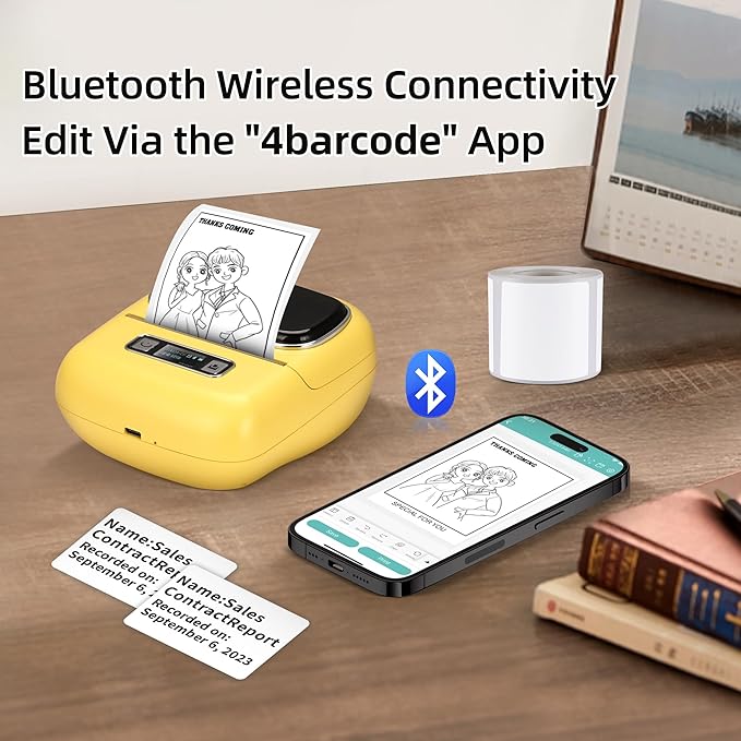 Label makers, 2-3 Inch Thermal Bluetooth Label Printer L9 Barcode Printer Mini Label Maker Easy to Use for Barcode,Address,Retail,Small Business,Shipping,Office,Clothing,Mailing(with 1 Roll Label)