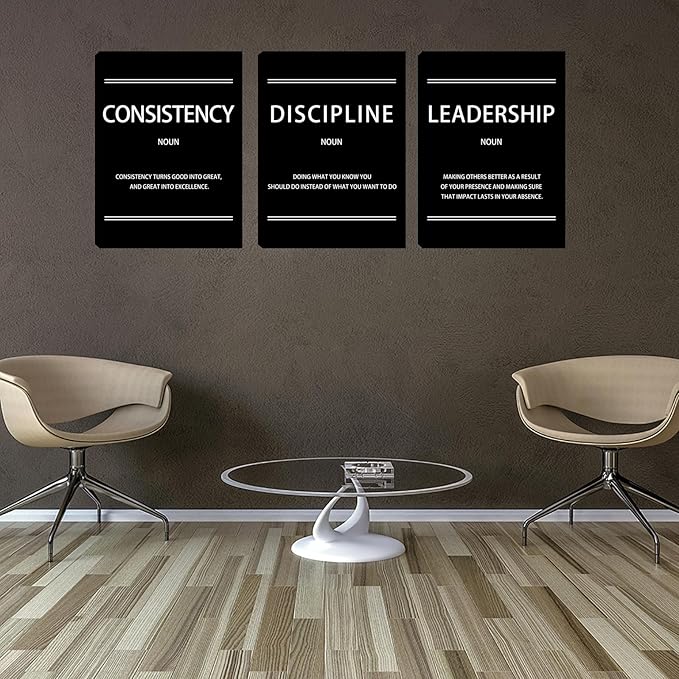 Halioyo 3 Pieces Motivational Wall Decor - Inspirational Canvas Painting Picture Poster, Positive Quote Artwork Wall Art for Workplace Office Bedroom Living Room, 16 x 24 inch