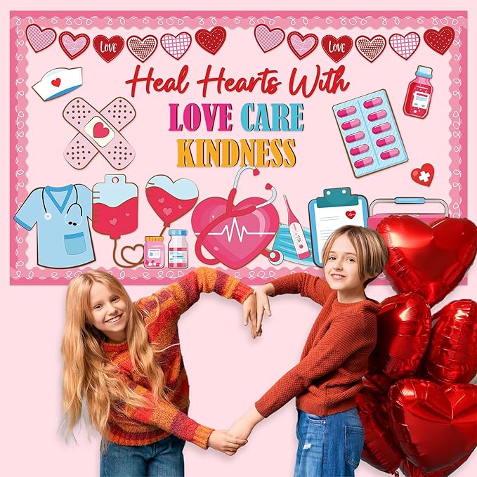 Nurse Bulletin Board Decorations Set Healthcare Bulletin Board Healthy Kindness Nursing Paper Cutouts Medical Health Classroom Decoration for Home School Office Decor Party Teacher Supplies