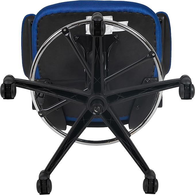 Flash Furniture Kelista Mid-Back Swivel Office Chair with Adjustable Seat Height, Ergonomic Mesh Desk Chair with Flip-Up Armrests, Blue