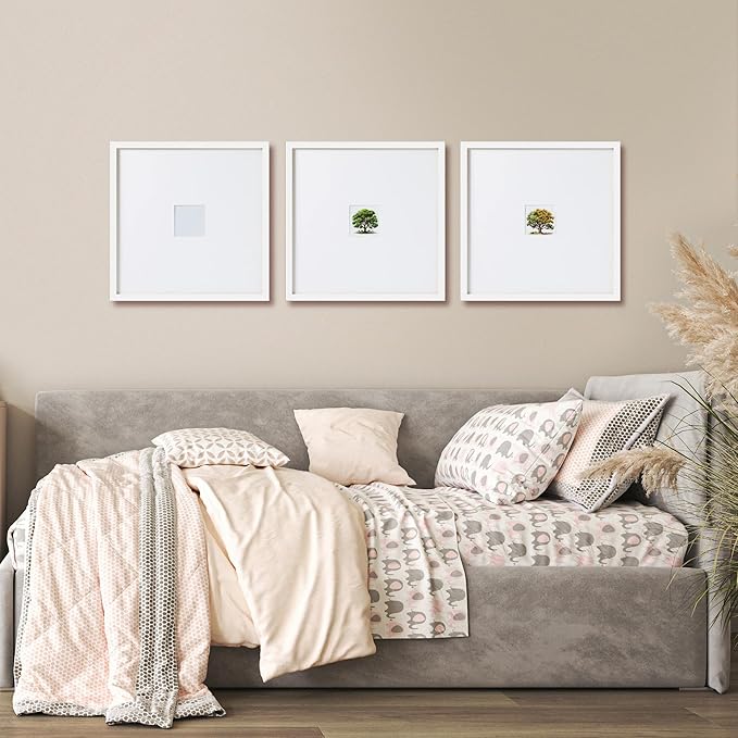 artisane home goods - Gallery Frame 1.0, Picture Frame, 20x20 White, Gallery Wall Frame Set, Large Picture Frame, Oversized Mat (4x4, 4x6, and 5x7)
