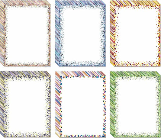 Thicker Colorful Stationery Paper, Aesthetic Paper 8.5 x 11", 48 Sheets, 6 Styles, Double Sided, Pretty Paper, Decorative Scrapbook Paper, Printer Friendly for Invitations (A - F)