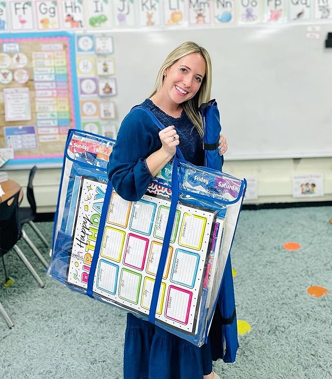 Carson Dellosa Teacher Bulletin Board Border and Bulletin Board Storage Pocket Charts Pack, Border Storage and Bulletin Board Holder, Classroom Teaching Supplies Storage Solutions