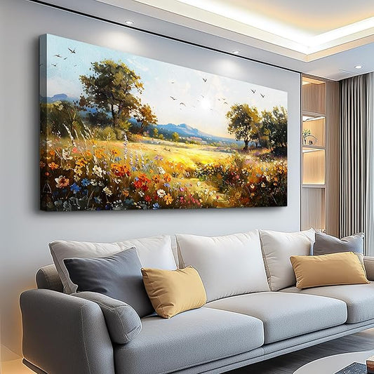 FUHAIHUA Canvas Wall Art For Living Room Large Wall Decor For Office Bedroom Decorations Rural Pastoral Painting Artwork Room Wall Mural Aesthetic Home Decor 30x60 In