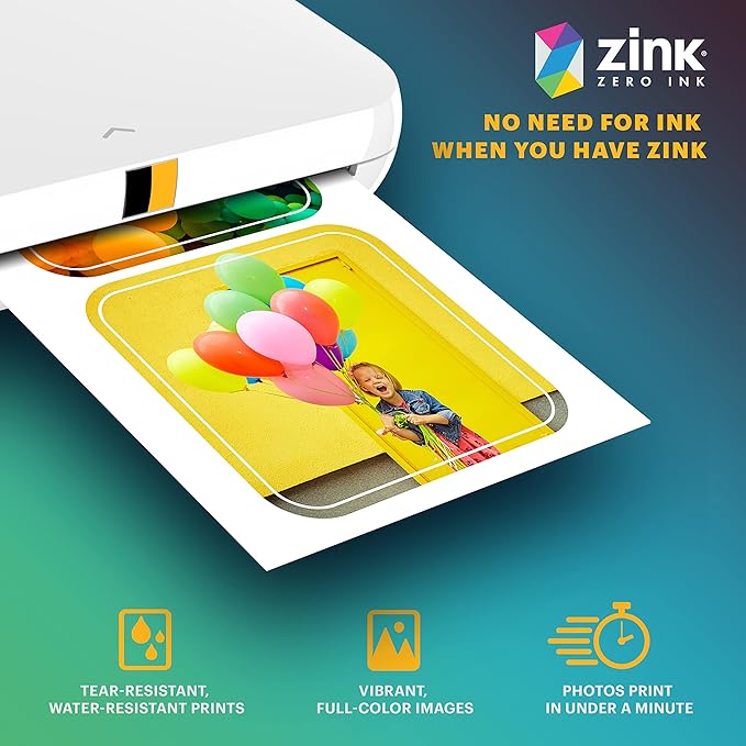 KODAK 2x3 Premium Sticky-Backed ZINK Photo Paper (30 Sheets) - Compatible With Kodak Step, Step Slim, Printomatic, Printomatic+, Smile+, Step Touch