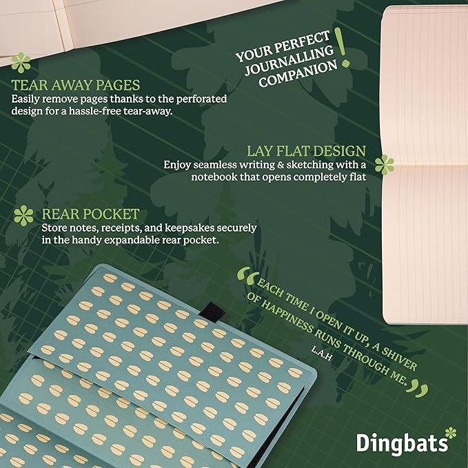 Dingbats* Notebooks A5+ SC Green Deer Lined
