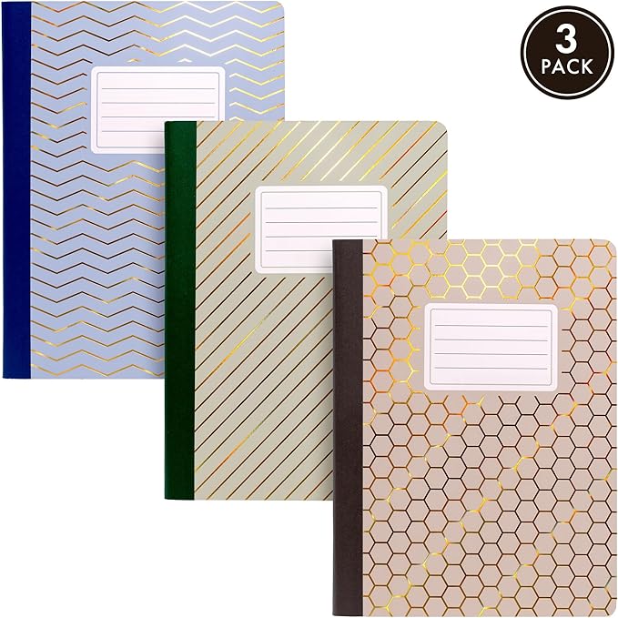 Pukka Pad Haze B5 Composition Books – Pack of 3 Notebooks with 140 Pages, 70 Sheets of College Ruled 80GSM Paper with Margin for School Notes, Office Organisation, or Home Memos – 9.75 x 7.5in