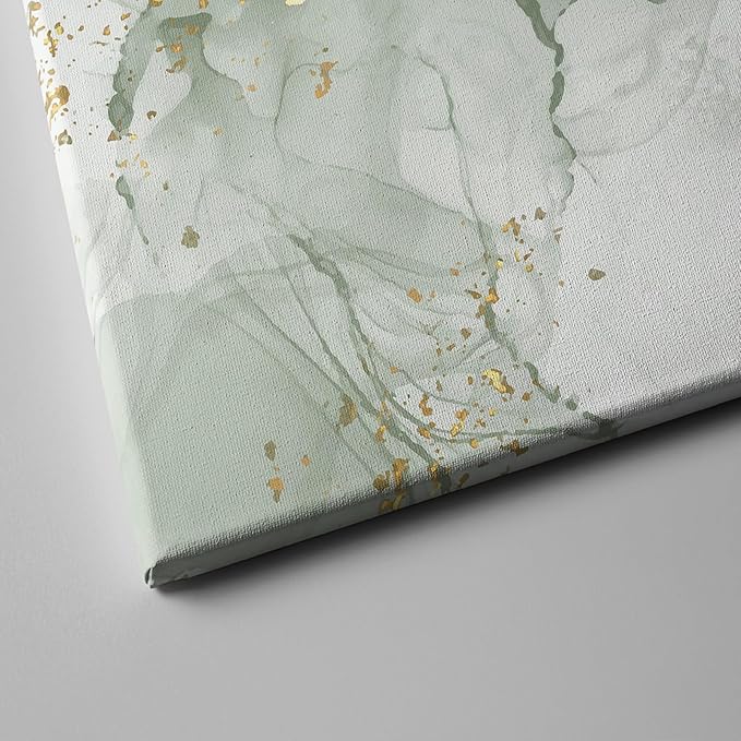 Green Wall Art Set of 3,Abstract Sage Green Wall Decor Living Room, Gold Green Beige Marble Large Framed Canvas Wall Art Mid Century Modern Art Pictures, Boho Green Aesthetic Wall Decor Bedroom Bathroom Office,16x24inch
