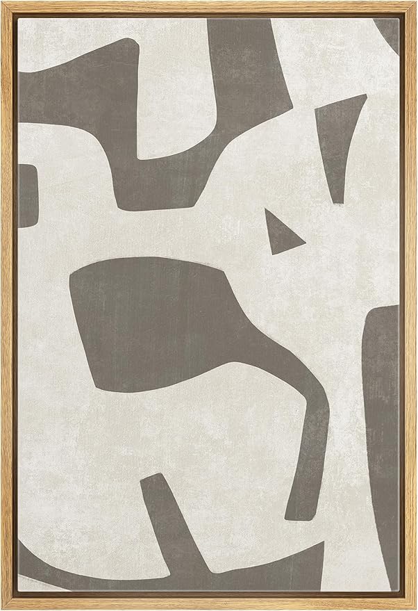 SIGNWIN Framed Canvas Print Wall Art Modern Geometric Abstract Stylish Illustrations Modern Art Minimal Multicolor for Living Room, Bedroom, Office - 24"x36" Natural