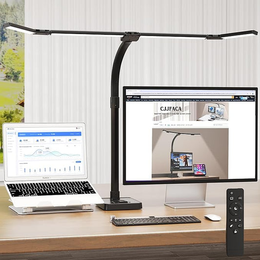 desk lamp for home office，Architect Led Desk Lamp with 25 Lighting Modes Adjustable Flexible Gooseneck, 24W Ultra Bright Task Lamp with Atmosphere Lighting（Black Desktop)