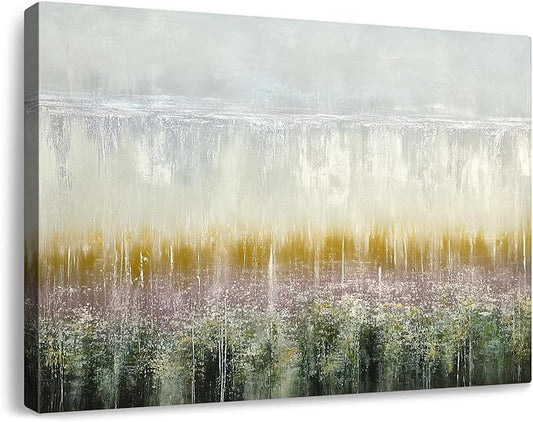gaosoul Modern Abstract Wall Art Impressionist Style Oil Painting Prints on Gallery Wrapped Canvas Neutral Tone Abstract Wall Decor for Living Room Bedroom Office Framed 30x20in