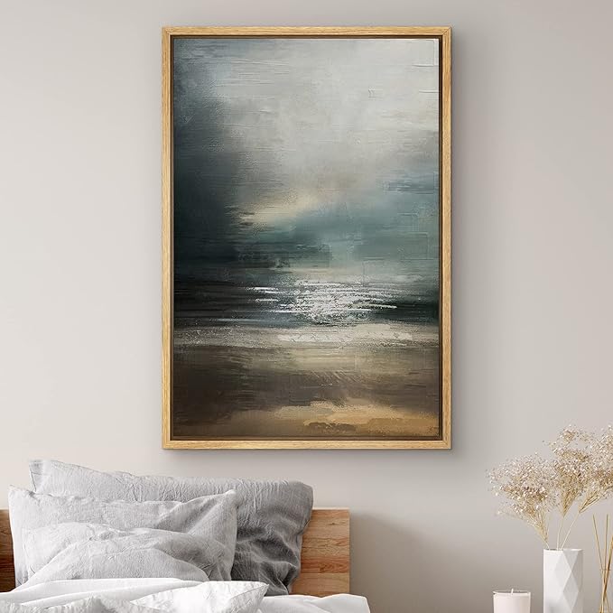 SIGNWIN Framed Canvas Wall Art Abstract Color Painting Canvas Prints Home Artwork Decoration for Living Room,Bedroom - 24"x36" Natural