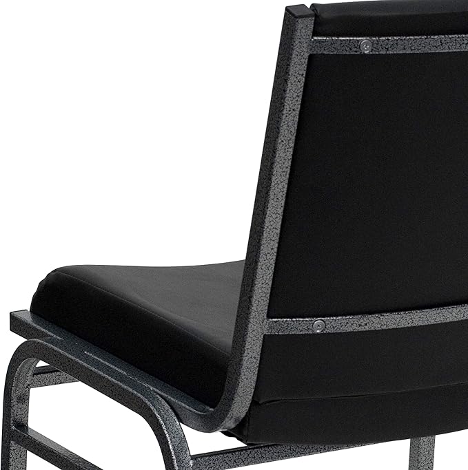Flash Furniture 4 Pack HERCULES Series Heavy Duty Black Vinyl Stack Chair