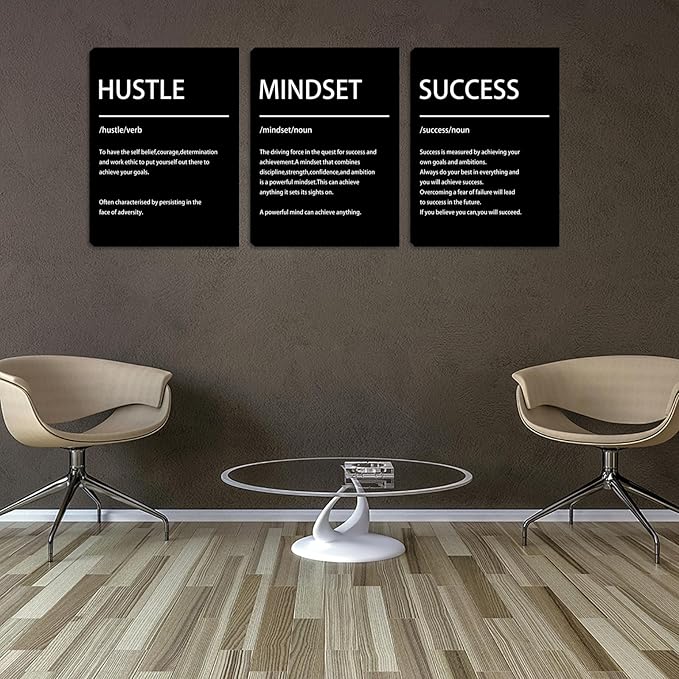 Motivational Wall Decor-3 Pieces Inspirational Canvas Wall Art, Positive Affirmation Poster Print Painting for Office Classroom Dorm Bedroom Living Room, 16x24 inch