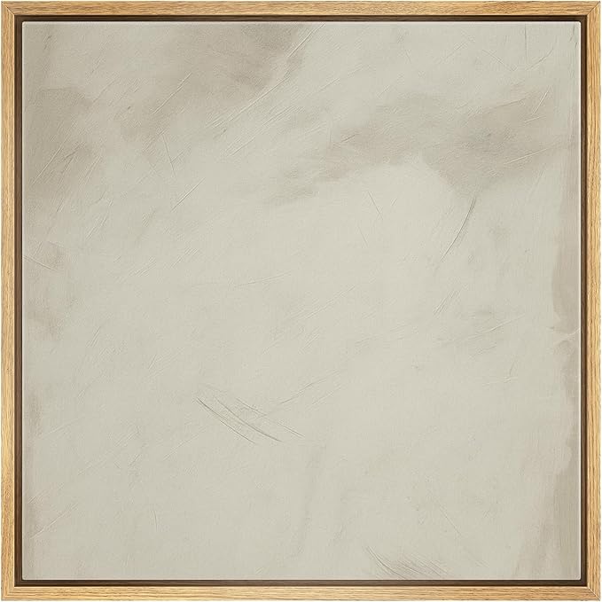 SIGNWIN Framed Canvas Print Wall Art Minimalist Soft Brush Illustration Modern Art Decorative Boho Relax/Zen for Living Room, Bedroom, Office - 24"x24" Natural