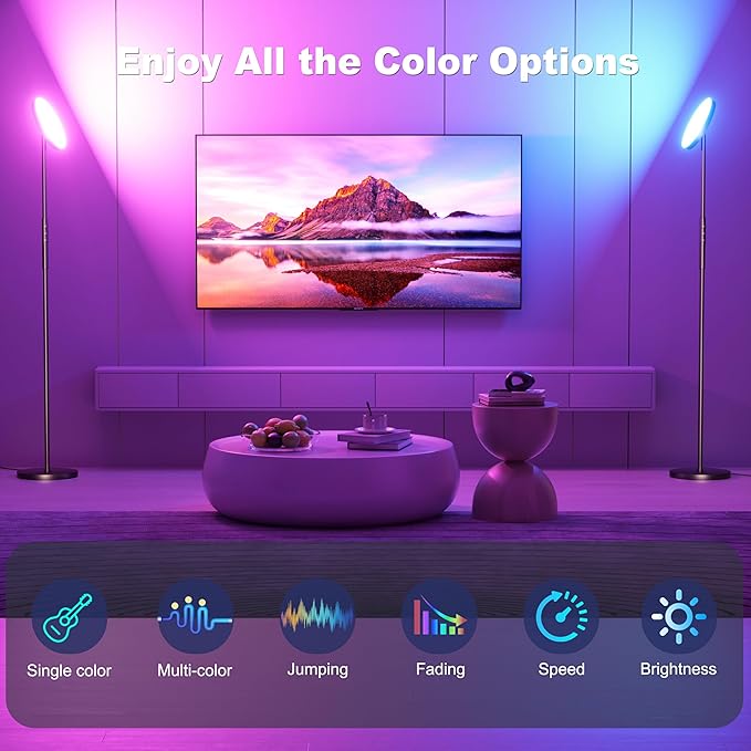 RGB Torchiere Floor Lamps for Living Room, 3600LM 36W Bright LED Standing Lamp with Remote, Modern Color Changing Tall Lamp with Stepless Dimming, 69" Corner Floor Lamp for Bedroom, Office