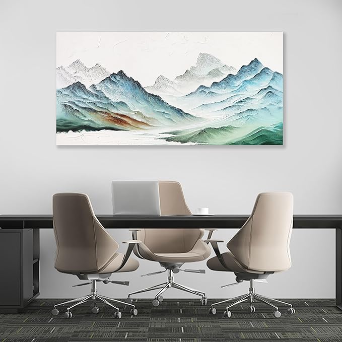 Landscape Canvas Wall Art Modern Painting Wall Art Wall Hanging Decor Framed Artwork Moutain Wall Decor for Living Room Bedroom Dining Room Home Office Decor 20"x40"