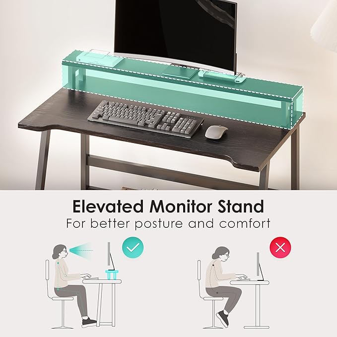 ALISENED 31.5 Inch Small Office Desk with Storage, Small Desk for Small Spaces, Compact Home Office Desk, Mini Study Desk for Bedroom, Black
