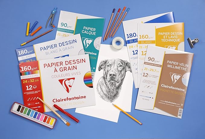 Clairefontaine - Ref 97853C - Tracing Paper (12 Sheets) - A4 Sized, 90/95g, High Transparency, Smooth Surface, Acid Free, Printable - Suitable for Ink, Marker & Pencil